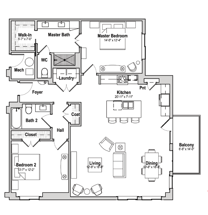 Camellia 2 bedroom floor plan