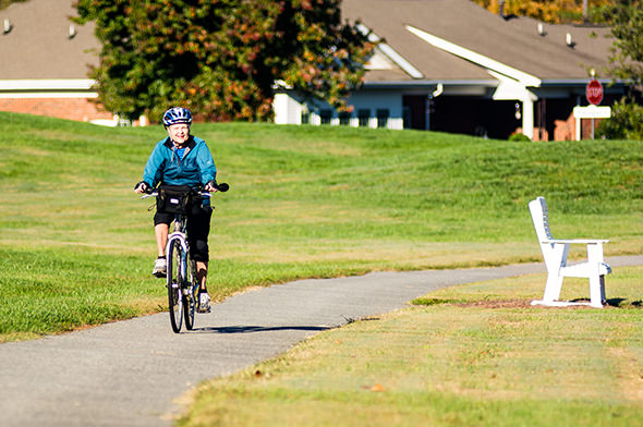 resident on bicycle