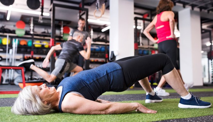 Older woman exercising